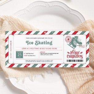 Convite Voucher de Presente de Patinação no Gelo de Natal