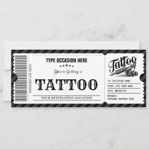 Convite Voucher de Presente de Tatuagem Pessoal