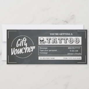 Convite Voucher de presentes de tatuagem personalizada sim