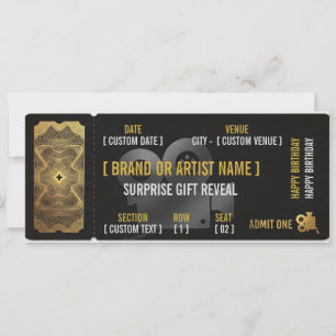 Convite Voucher de Revelação de Presente de Bilhete de Con