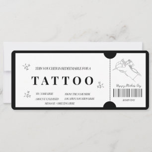 Convite Voucher de Tatuagem Minimalista Ousada