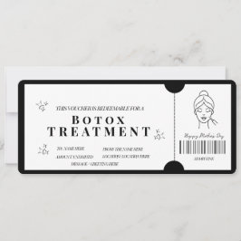 Convite Voucher de Tratamento de Botox Minimalista Ousada