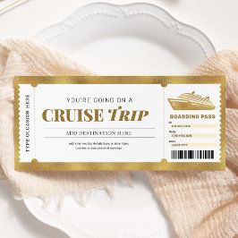 Convite Voucher de Viagem de Cruzamento Dourado