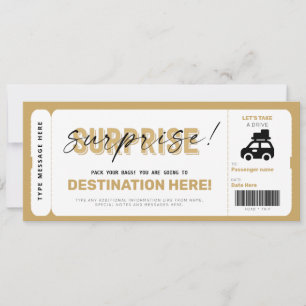 Convite Voucher de Viagem Surpresa Bilhete de Presente de 