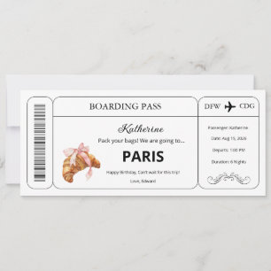 Convite Voucher Personalizado, Passagem de Embarque para V