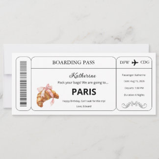 Convite Voucher Personalizado, Passagem de Embarque para V
