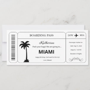 Convite Voucher Personalizado, Passagem de Embarque para V