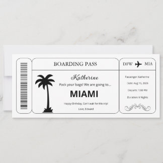 Convite Voucher Personalizado, Passagem de Embarque para V
