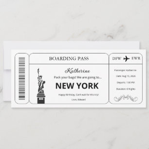 Convite Voucher Personalizado, Passagem de Embarque para V