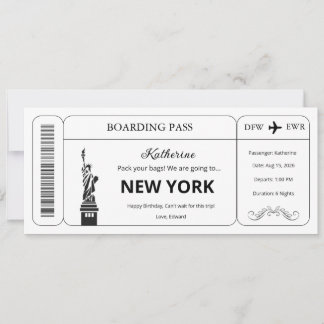 Convite Voucher Personalizado, Passagem de Embarque para V