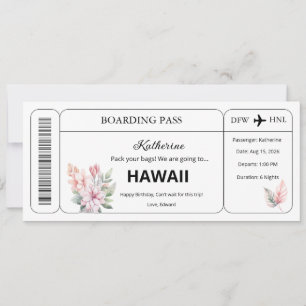 Convite Voucher Personalizado, Passagem de Embarque para V