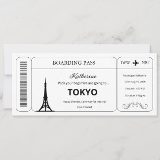 Convite Voucher Personalizado, Passagem de Embarque Passag