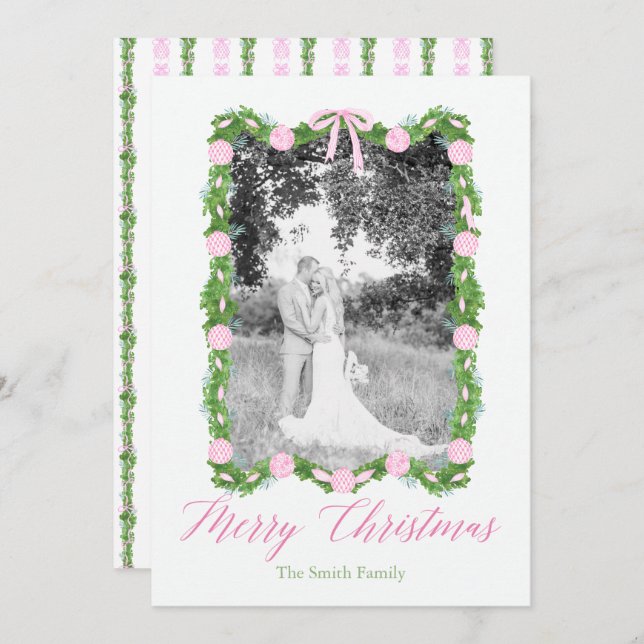 Convite Vovô Chinoiserie Ornament Garland (Frente/Verso)