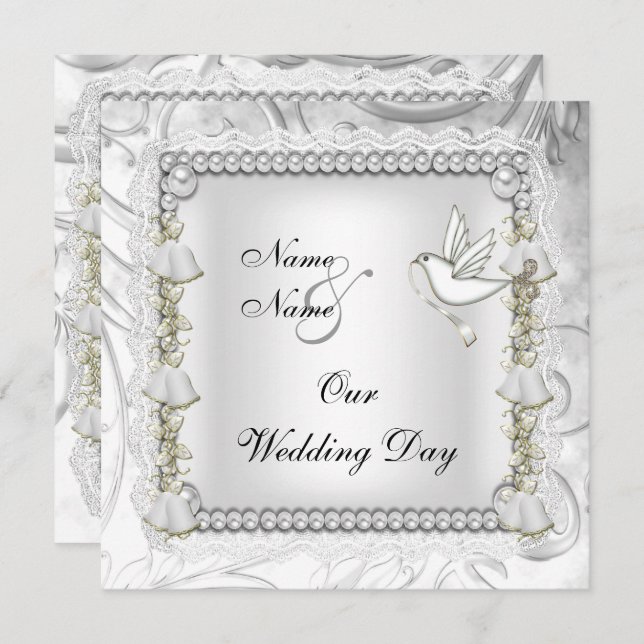 Convite Vovó Dourada de Casamento Elegante (Frente/Verso)