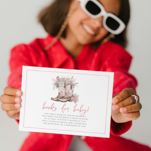 Convite Vovó Floral Rosa Bota Livros Vermelhos Para Bebê (Criador carregado)