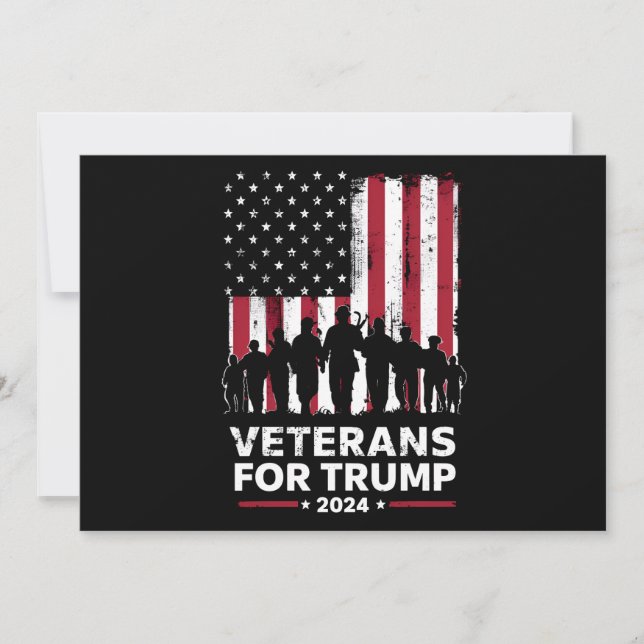 Convite Vovô pai Veteranos Para Trump 2024 American Flag (Frente)