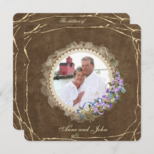 Convite Vow Renewage Frame (Frente/Verso)