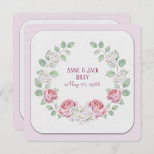 Convite Vow Renewal Ceremony-watercolor rosa wreath