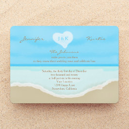 Convite Vow Renewal Watercolor Beach Blue