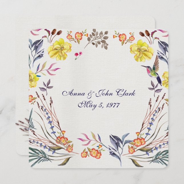 Convite Vow Renewal Watercolor border (Frente/Verso)