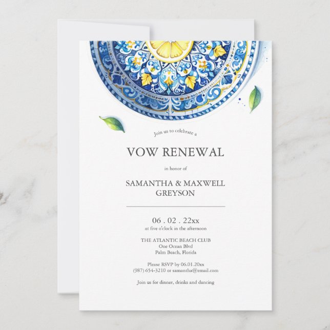 Convite Vow Reneways Convidações de Aniversário Azul e Yel (Frente)