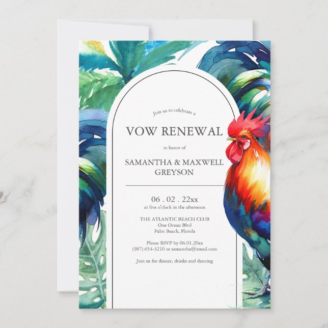 Convite Vow Reneways Convidações de Aniversário na Flórida (Frente)