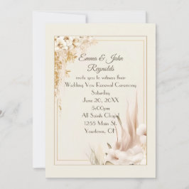 Convite Vow Renewding Wedding Floral Frame