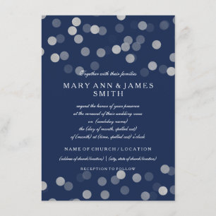 Convite Vow Renewer Sliver Marinho Azul
