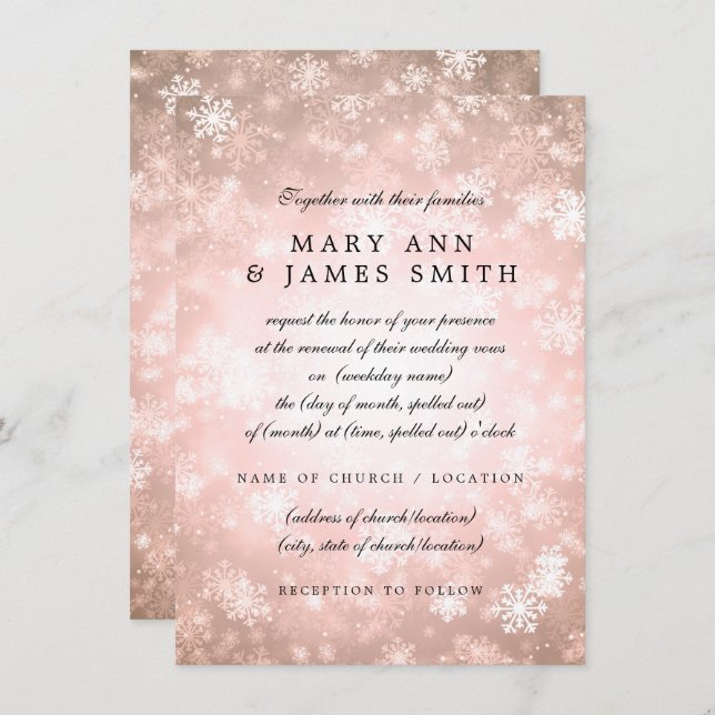 Convite Vow Renewer Winter Wonderland (Frente/Verso)