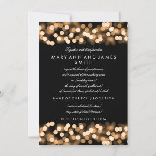 Convite Vow Renewing Dourado Glam Hollywood: Casamento Ele