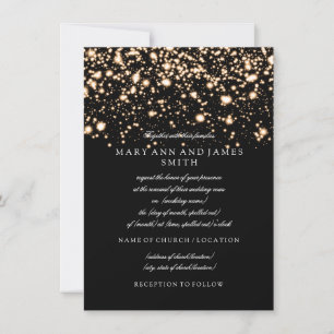 Convite Vow Renewing Dourado Midnight Glam