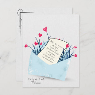 Convite Vow Renewing, flores do coração