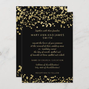 Convite Vow Renewing Gold Foil Confetti