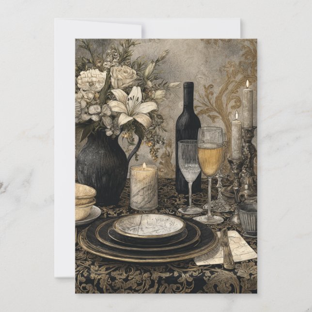 Convite Vows Marbled | Terra Elegante (Frente)