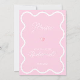 Convite Voz branca rosa será minha proposta de madrinha