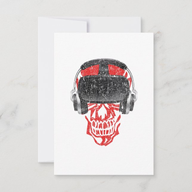 Convite Vr Gamer Headset Video Game Skull - Realidade Virt (Frente)