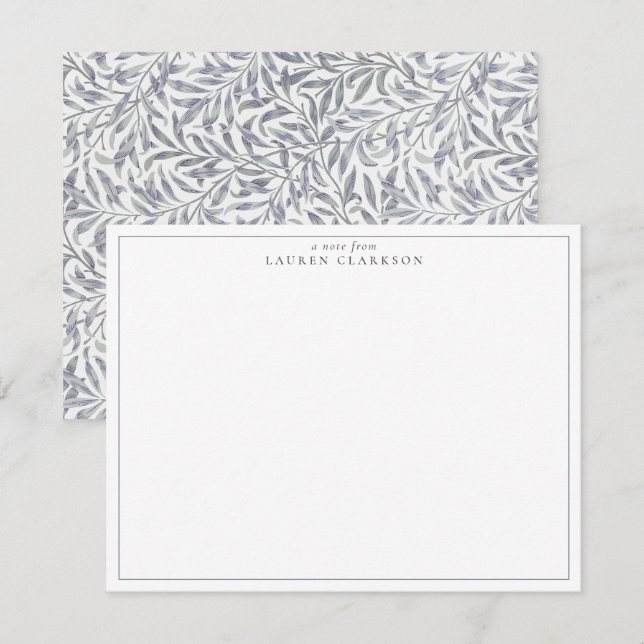 CONVITE W. MORRIS WILLOW BOUGH BLUE NOTE CARD (Frente/Verso)