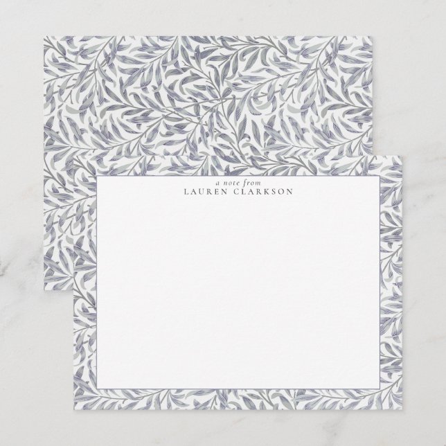 CONVITE W. MORRIS WILLOW BOUGH LIGHT BLUE/GRAY NOTE CARD (Frente/Verso)
