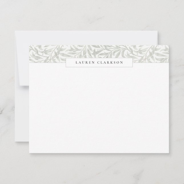 Convite W. Morris Willow Bough Top Border Stationery card (Frente)