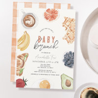 Waffles Café Frutas Watercolor Baby Brunch