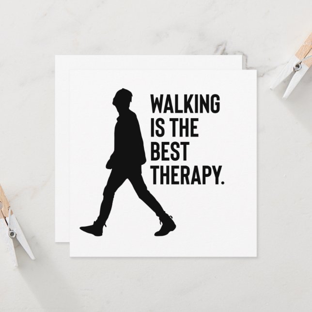 Convite Walking is the Best Therapy Quote (Frente/Verso In Situ)