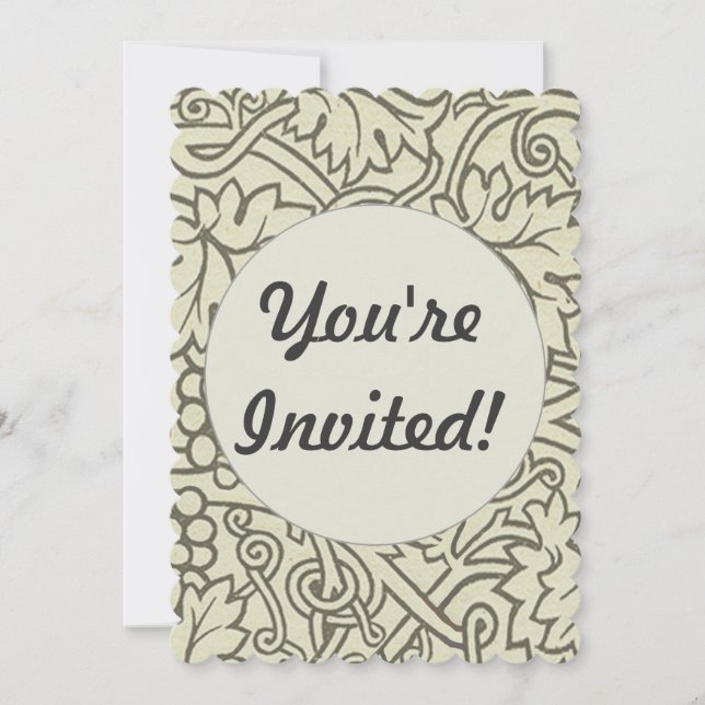 Convite Wallpaper William Morris Grapevine Sage (Frente)