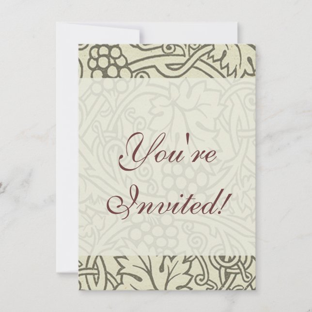 Convite Wallpaper William Morris Grapevine Sage (Frente)