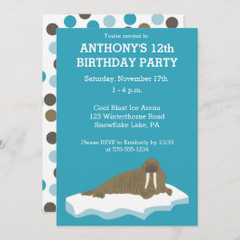 Convite Walrus em uma Festa de aniversário Personalizada I