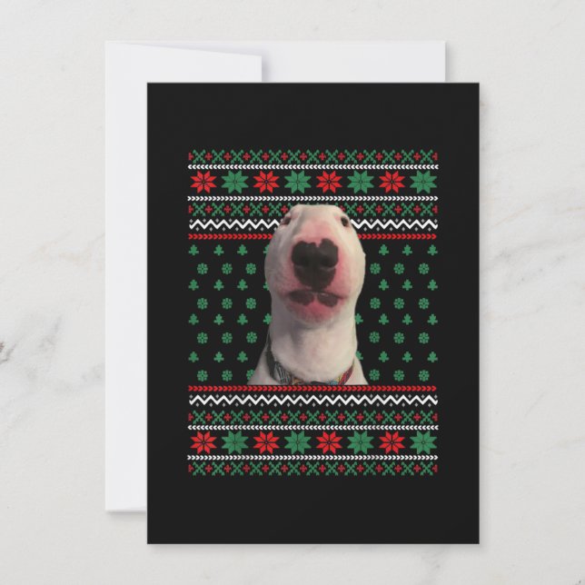 Convite Walter Dog Meme Ugly Christmas Sweater Xmas Funny (Frente)