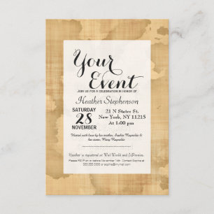 Convite Wanderlust..." Citação de Viagem em Papel Vintag