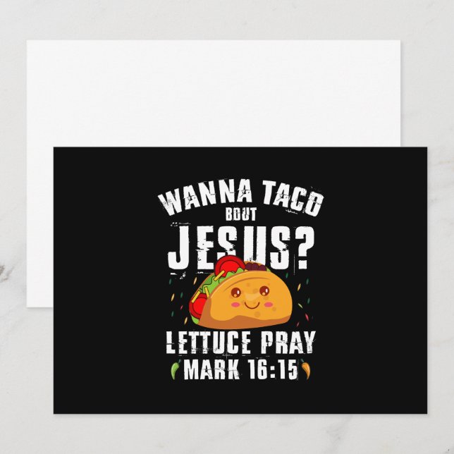 Convite Wanna Taco Bout Jesus Cinco de Mayo Christian (Frente/Verso)