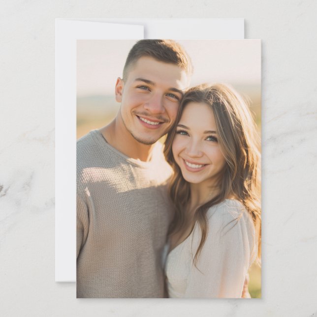 Convite Warm Beige Realistic Photo (Frente)