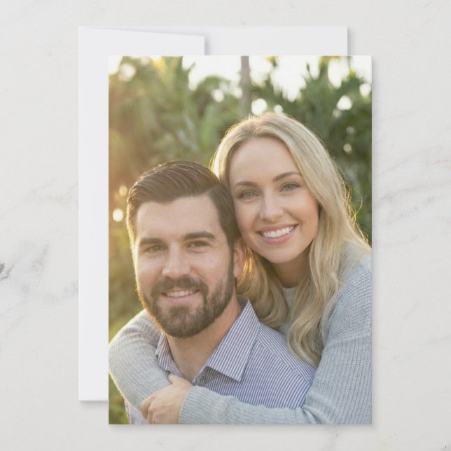 Convite Warm Blue Gray Photo (Frente)