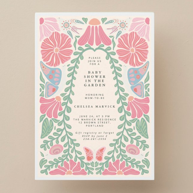 Convite Warm light Garden Baby Shower Invitation (Criador carregado)